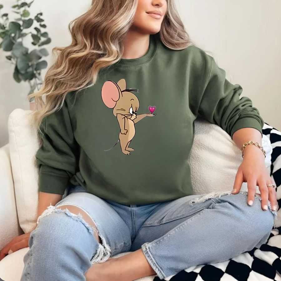 Cute Jerry Mouse Expressing Love Sweatshirt